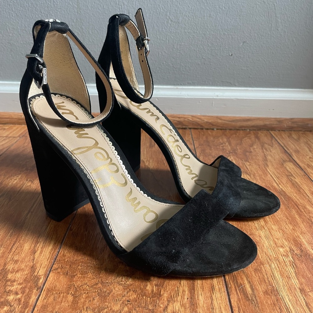 Size 7.5 Wide Ankle-Strap Block Heel Sandals by Sam Edelman